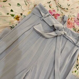 Sadie & Sage Soft Blue Tie-Waist Trousers